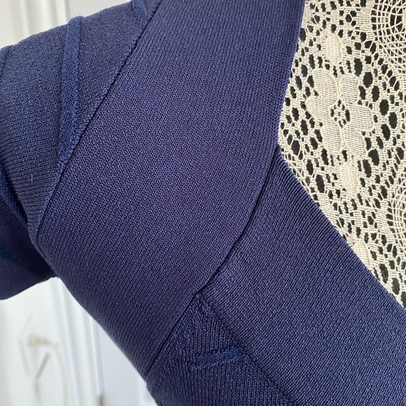 La Cite navy blue bandage bodycon midi dress size XS/S EUC - Picture 3 of 5